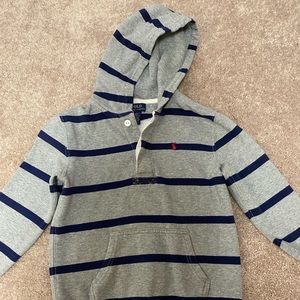 Polo Ralph Lauren navy and grey hooded shirt
